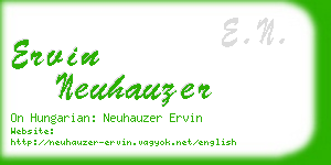 ervin neuhauzer business card